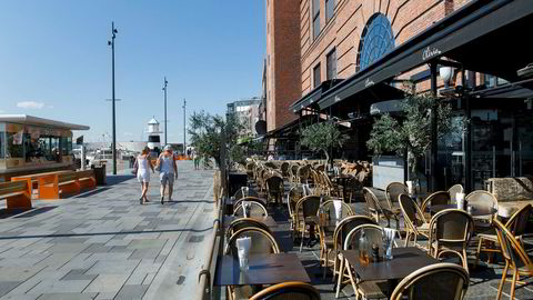 Olivia restauranten på Aker Brygge var blant de første restaurantene som åpnet opp etter den påtvungne stengningen som følge av koronaviruset. Bildet er tatt en sommerdag i 2014.