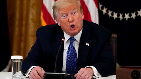President Donald Trump under et regjeringsmøte i Det hvite hus tirsdag.