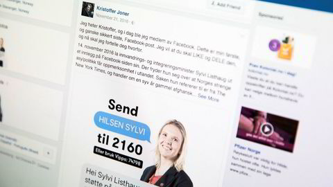 Kristoffer Joners innlegg på Facebook i november var iscenesatt av Norsk organisasjon for asylsøkere – ved hjelp av et reklamebyrå.