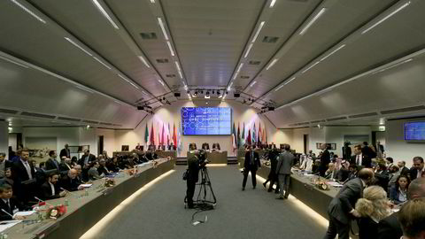 I dette rommet i Opecs hovedkvarter i Wien møtes de 14 medlemslandene i Opec 30. november i år.