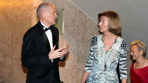 Gunn Wærsted og Sigve Brekke møter pressen i dag. Lørdag var de to sammen på Nobels Fredspris festmiddag på Grand Hotel i Oslo.