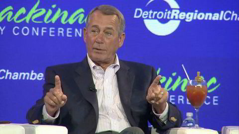 John Boehner svarte villig vekk på spørsmål på en konferanse i Michigan torsdag.