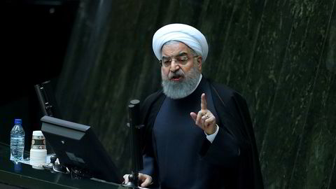 President Hassan Rouhani ble gjenvalgt i mai. Her er han avbildet tidligere denne måneden under framleggelsen av neste års statsbudsjett. Foto: AP / NTB scanpix