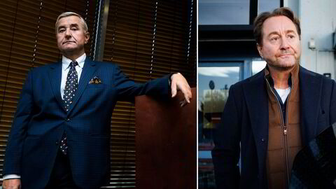 Christen Sveaas (til venstre) og Kjell Inge Røkke skal møtes i retten i oktober for å avgjøre om Solstad Offshore refinansieringen har foregått på lovlig vis.