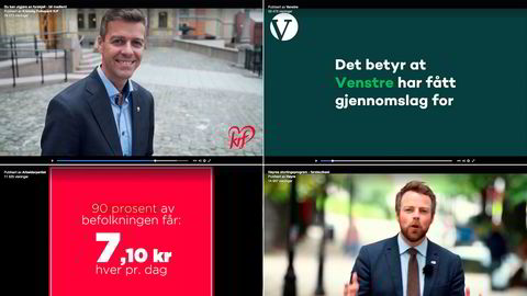 Norske politikere og partier bruker blant annet Facebook til å reklamere for sine politiske budskap. På vanlige tv-kanaler er ikke dette lov.