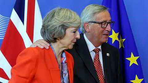 Storbritannias statsminister Theresa May møtte i høst Jean-Claude Juncker, som er president for EU-kommisjonen.