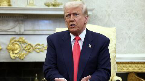 USAs president Donald Trump i Det ovale kontor onsdag.