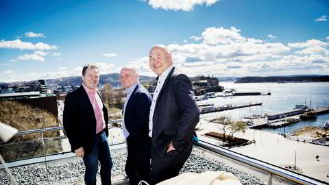 – Vi skal lage en flott filetfabrikk i Mehamn, sier påtroppende administrerende direktør Jørn-Gunnar Jacobsen (til høyre) i Norwegian Fish Company. Ved hans side står medinvestorene Thorbjørn Theie og Arne Hjeltnes helt til venstre.