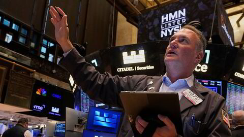 Aksjemegler Jonathan Corpina på handelsgulvet på The New York Stock Exchange (Nyse).