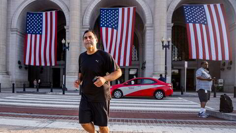 Stortingspresident Masud Gharahkhani tok seg en joggetur før et møte i Washington. På reisen hadde han med seg fem ansatte fra Stortingets administrasjon for å bistå ham og delegasjonen med programmet.