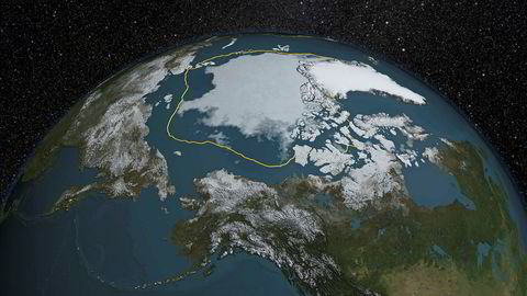 Mye galt skjer på planeten vi bor på , ifølge ny rapport. Bildet viser utbredelsen av is i arktis på sommeren i 2015, mens den gule sirkelen viser gjennomsnittet for årene 1981-2000.