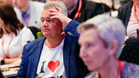Leder i Fellesforbundet, Jørn Eggum under Arbeiderpartiets 70. ordinære landsmøte på Oslo Kongressenter Folkets Hus i Oslo.