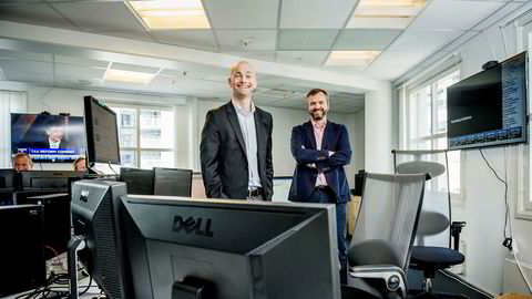Infront-gründerne Morten Lindeman (til venstre) og Kristian Nesbak selger seg ned med en tredjedel når selskapet kommer på Børsen i slutten av måneden.