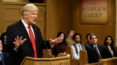 Her opptrer skuespiller Alec Baldwin som president Donald J. Trump under programmet Saturday Night Live som ble sendt 11. februar i år.