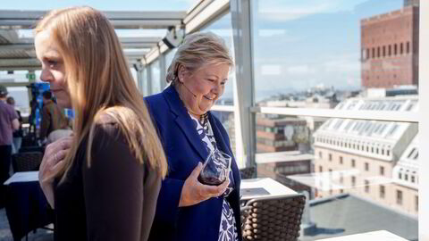 Høyres leder Erna Solberg og nestleder Tina Bru under pressekonferansen om ny politikk for norsk skole tirsdag denne uken.