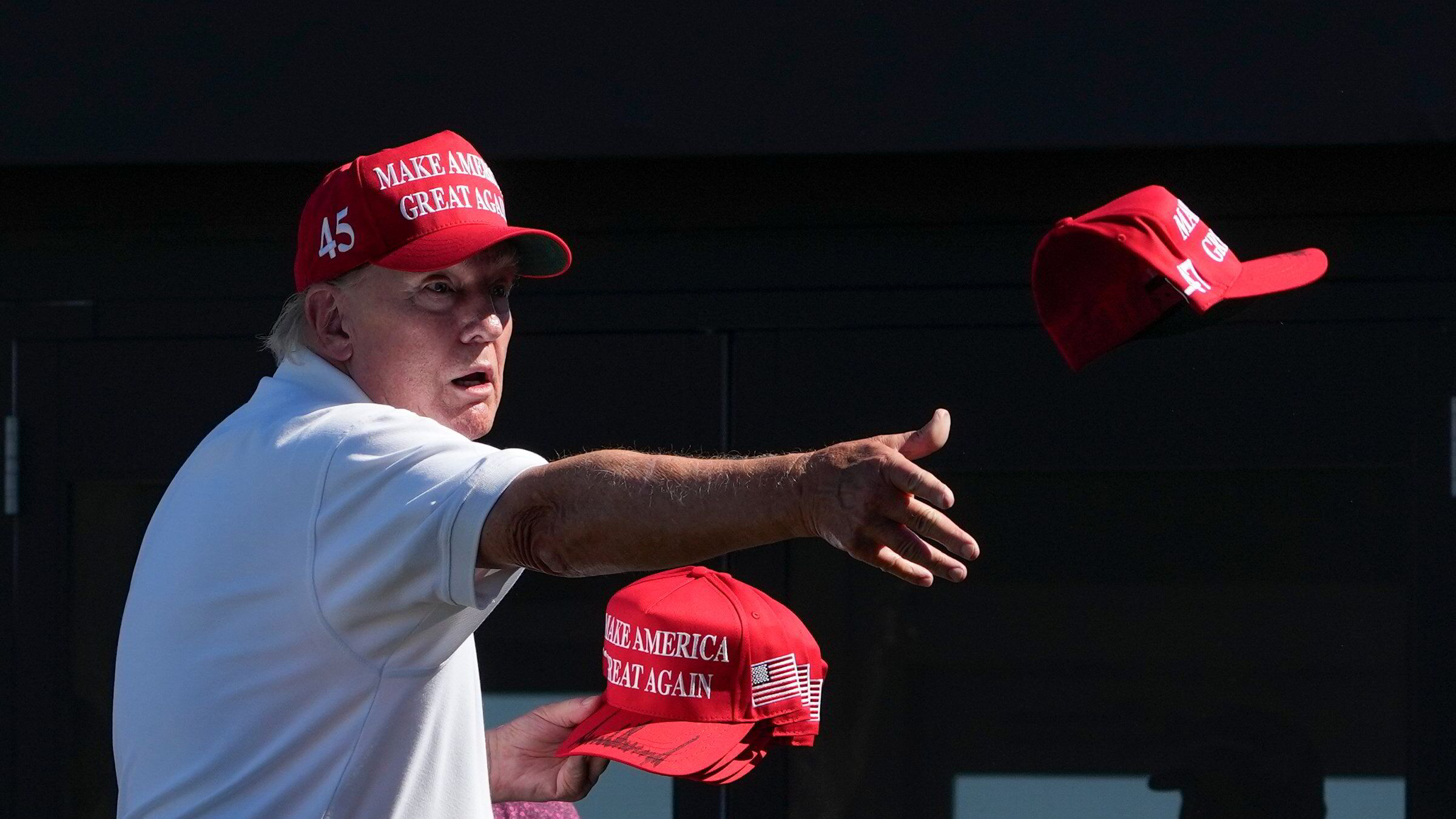 Fikk med seg bibler og capser på tur ut fra Trump