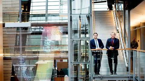Finansdirektør Henrik Schibler i Evry (til venstre) får 17 millioner kroner dersom børsnoteringen av selskapet blir «vellykket». Til høyre er konsernsjef Björn Ivroth.