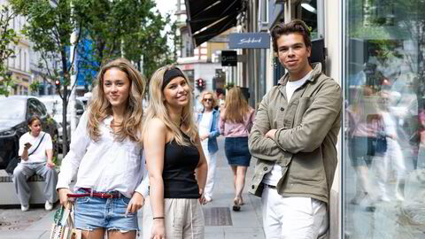 Frida Nilsen, Anne Tuastad og Mathias Holsether brukte torsdagen på å handle i Bogstadveien, men styrte unna enkelte butikker.