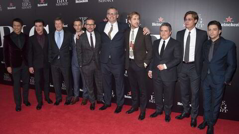 En av disse spiller hedgefondforvalteren Mark Baum i filmen «The Big Short». Hvem? Her fra premieren på filmen i 2015.
