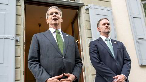 USAs finansminister Scott Bessent (t.v.) og handelsrepresentant Jamieson Greer.