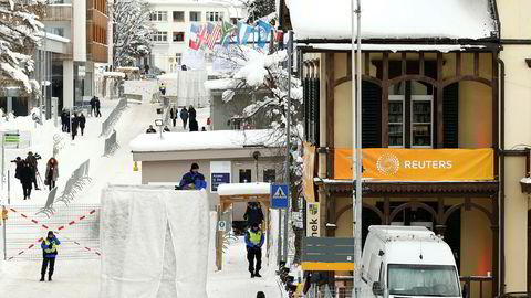 Området foran Davos Congress Centre i forkant av fjorårets World Economic Forum.