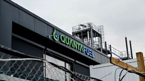 Fornybarselskapet Quantafuel har steget voldsomt i markedsverdi siden børsnoteringen i februar i år. Her fra bedriftens anlegg i Skive i Danmark.