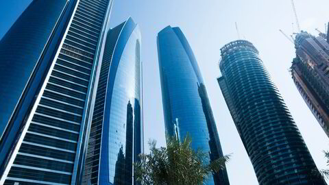 Etihad Towers i Abu Dhabi i De forente arabiske emirater.