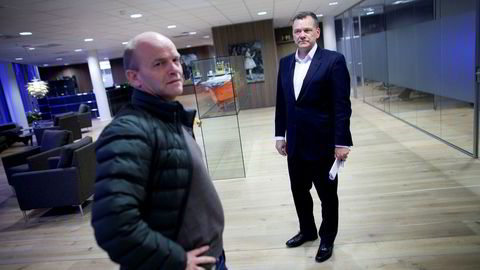 Jan Vatsvåg (til venstre), gründeren av Global Maritime, har skilt lag med HitecVision og Tor Espedal.