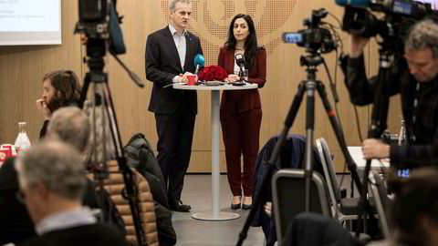 Nestleder Hadia Tajik og partileder Jonas Gahr Støre møtte pressen for å fortelle om Arbeiderpartiets program de neste årene.