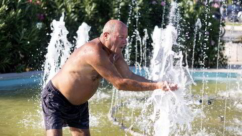 Temperaturene bikket 40 grader i Aten i Hellas i starten av juli.