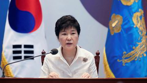 Arkivbilde. Sør-Koreas president Park Geun-hye vil trekke seg så snart en løsning for videre styre er på plass. Presidenten er rammet av alvorlige korrupsjonsanklager.