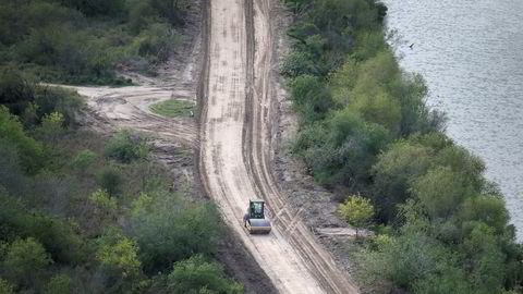 Trump skal bygge grensemur, som her ved grenseelven Rio Grande i Hidalgo, Texas.