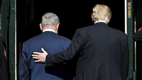President Donald Trump tok imot Israels statsminister Benjamin Netanyahu (til venstre) i Det hvite hus onsdag.