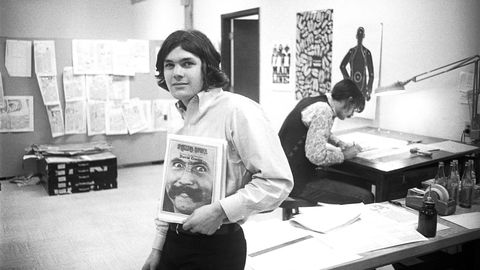 Sjefen. Jann S. Wenner var redaktør, utgiver og eier av rockepokens største mediesuksess. Her med David Crosby på omslaget i 1970.