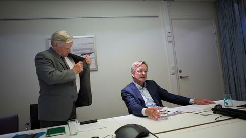 Tidligere styreleder Stig Grimsgaard Andersen (til høyre) og Mikkel Berg i Silver.