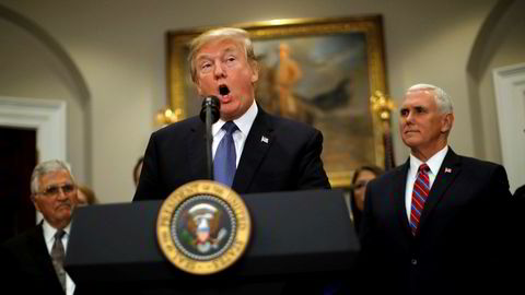 President Donald Trump og visepresident Mike Pence - her under en seremoni for signering av et nyt direktiv for romfart i Det hvite hus.