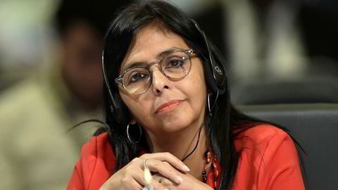 Venezuelas utenriksminister Delcy Rodriguez gikk på dagen onsdag.