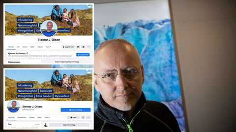 Den ene av disse Facebookprofilene til Stormberg-eiere Steinar J. Olsen er falsk og opprettet av ukjente identitetstyver. Facebook nektet å slette den helt til DN tok kontakt.