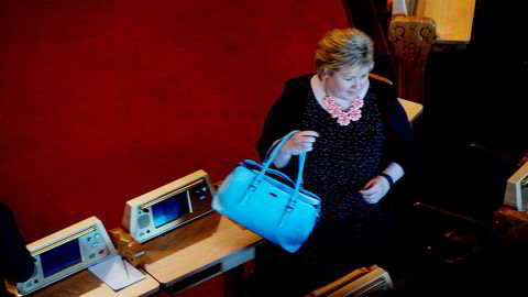Statsminister Erna Solberg deltok i sesongens siste spørretime onsdag denne uken. Målingene viser at Høyre i mai var landets største parti for åttende måned på rad.