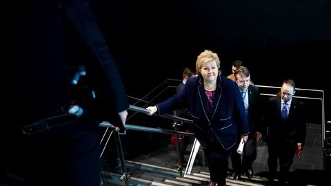 Statsminister Erna Solberg på konferansen Arctic Entrepreneur 2020 på Hotel Clarion på Gardermoen dagen etter at Fremskrittspartiet har bestemt seg for å gå ut av regjeringen.