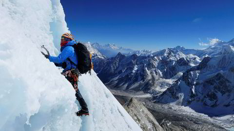 Robert Caspersen på vei opp Pawar Himal, som ligger i området av Himalaya som domineres av 8000-metersfjellet Manaslu.