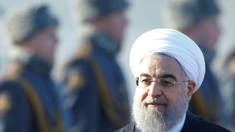 Irans president Hassan Rouhani har fått fornyet tillit i valget i landet. ArkivbildeREUTERS/Maxim Shemetov/File Photo ---