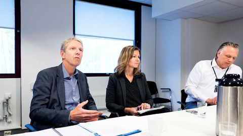 Fra venstre administrerende direktør Jon Carlsen i Eiendomsbygg, kommunikasjonsdirektør Kristin og eiendomsdirektør Tom-Erik Holte erkjenner at rutinene ikke har vært gode nok.