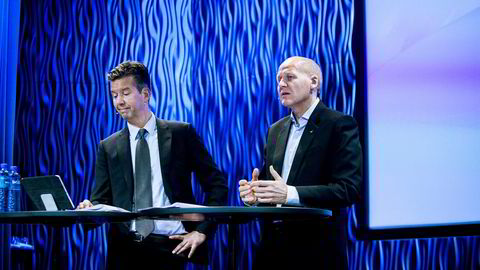 Tidligere finansdirektør Richard Olav Aa (til venstre) var en av Telenors mest sentrale toppsjefer før han i november 2015 ble fristilt av Telenor-sjef Sigve Brekke, grunnet granskingen av Vimpelcom-saken.
