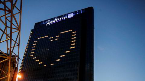 Radisson Blu Oslo Plaza dannet i slutten av mars et hjerte i vinduene på sitt hotell.