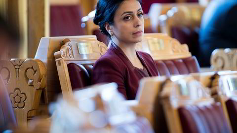Hadia Tajik (A) under trontaledebatten. Foto: Terje Pedersen / NTB scanpix