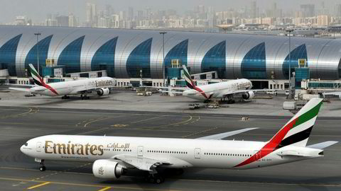 Fly fra flyselskapet Emirates ved Dubai International Airport tidligere i år.