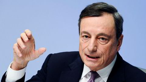 ECB-sjef Mario Draghi under torsdagens pressekonferanse i Frankfurt.