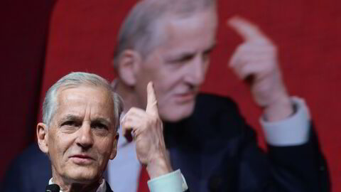Statsminister og Ap-leder Jonas Gahr Støre taler på LOs 36. ordinære kongress i Folkets Hus.