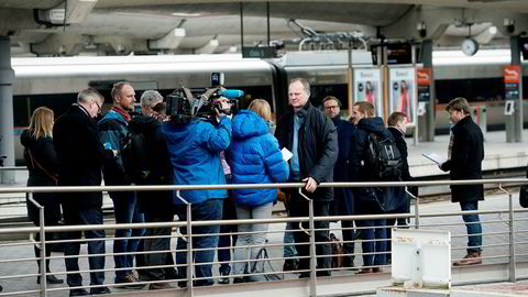 Samferdselsminister Ketil Solvik-Olsen (Frp) under offentliggjøringen av hovedtrekkene i Nasjonal transportplan.